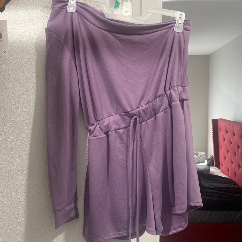 Lavender one sleeve romper
